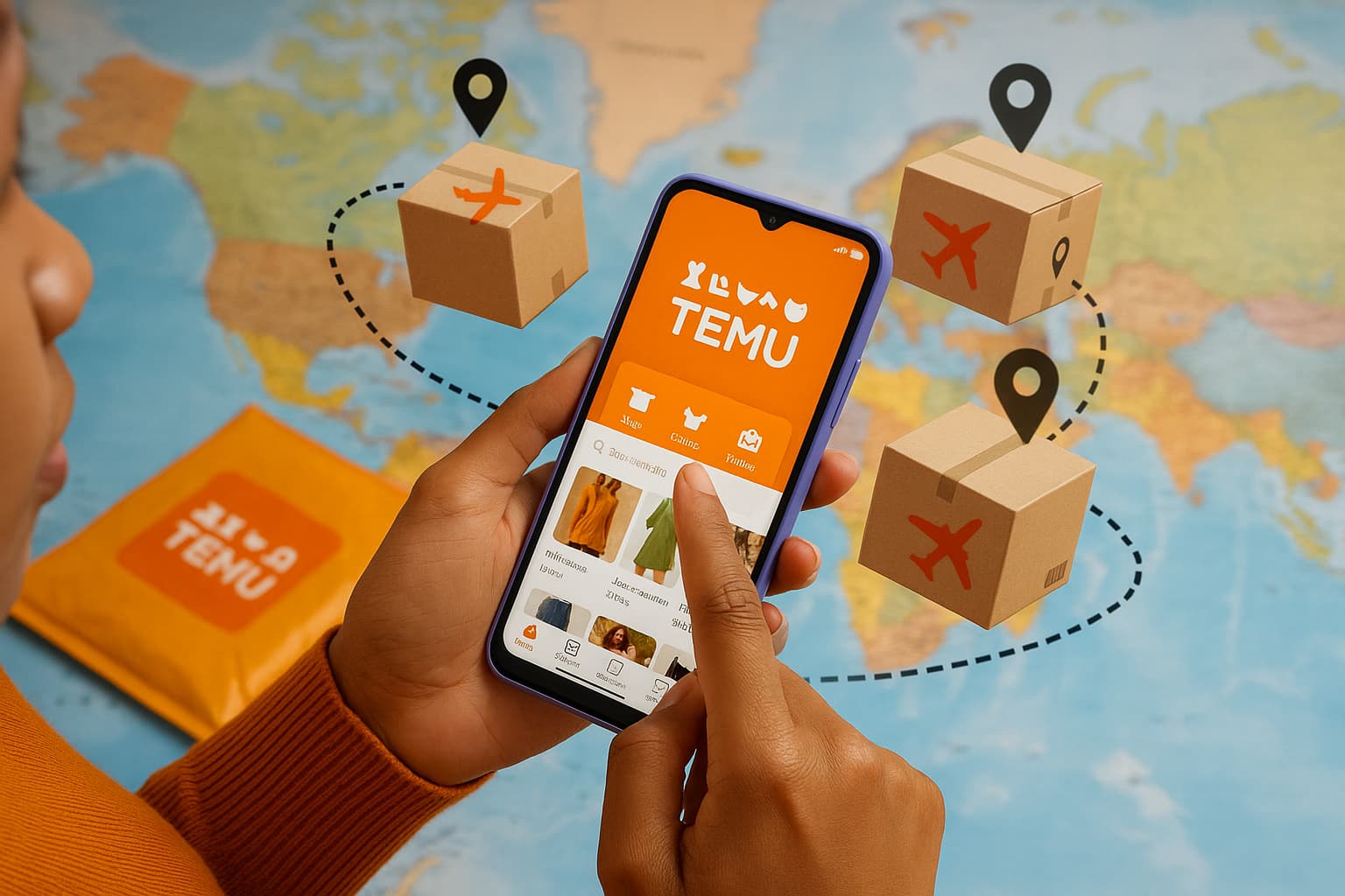 Opțiuni de livrare internațională Temu pentru utilizatori