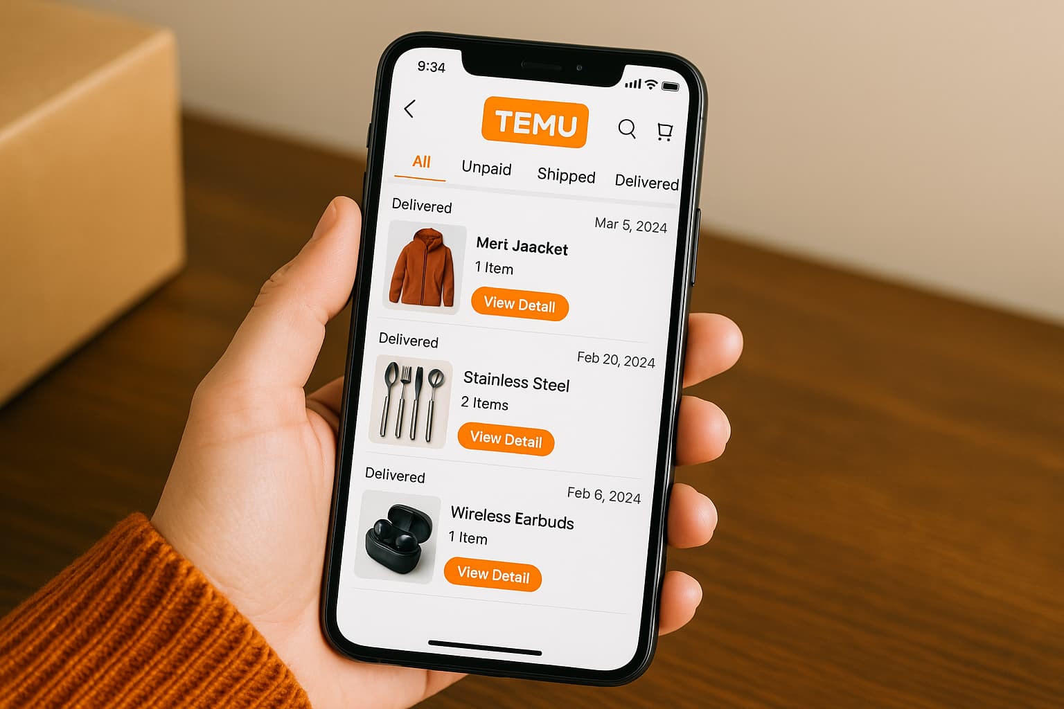 Cum să vezi istoricul comenzilor Temu rapid și simplu